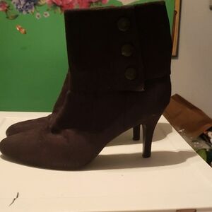 Black Suede Fioni Ankle High Boots